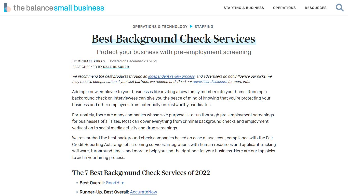 The 7 Best Background Check Services of 2022 - The Balance Small Business